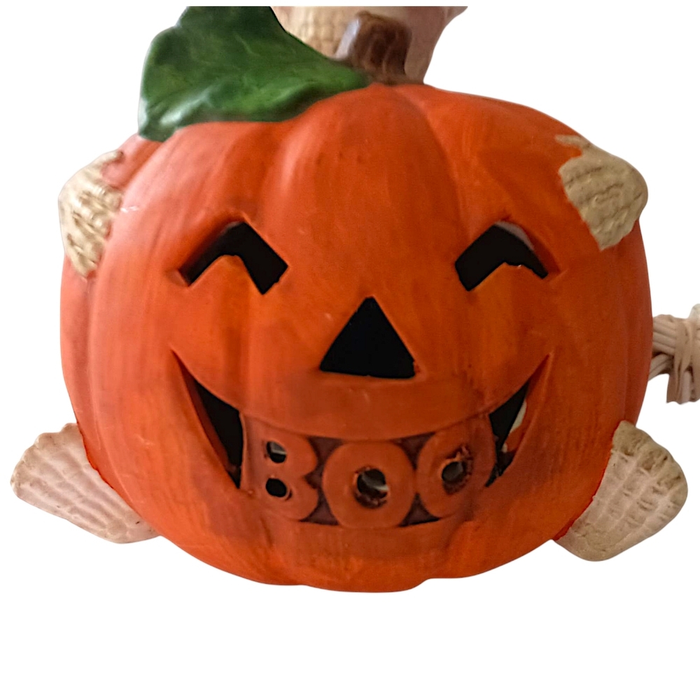 Vintage Halloween Figure Pumpkin Skeleton Light Up Ceramic 90s‎ Spooky Autumn - Picture 10 of 16